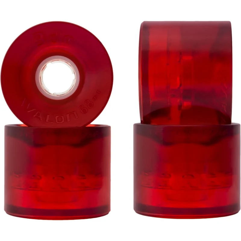 Seismic: 68mm 78a 3dm Avalon Clear Longboard Wheels (Clear Red)