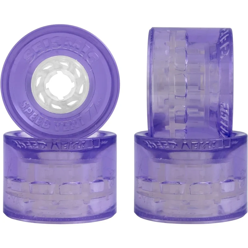 Seismic: 77mm 79a Speedvent Longboard Wheels (Clear Purple)