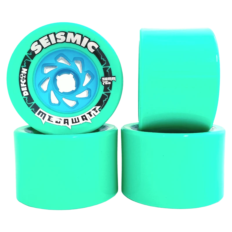 Seismic: 90mm 76a Megawatt Longboard Skateboard Wheels (Mint)