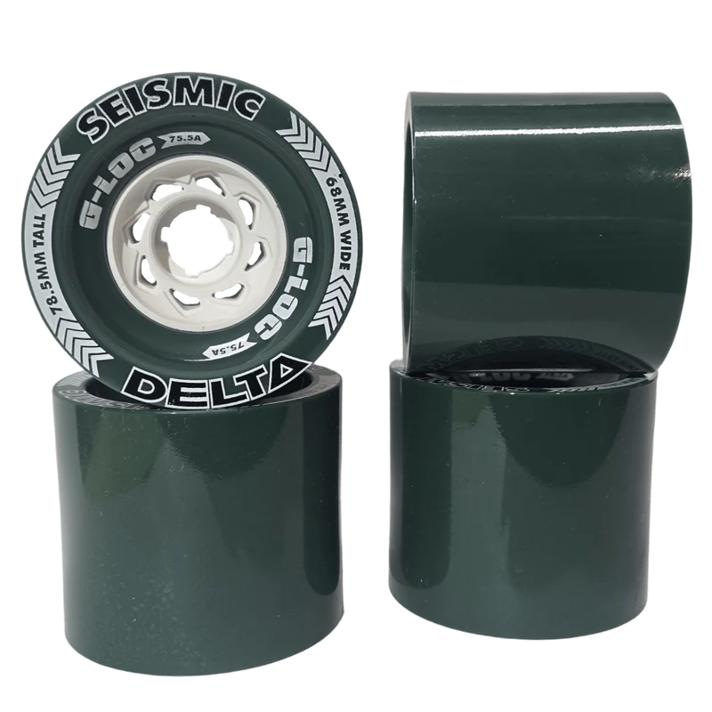 Seismic: 78.5mm 75.5A Delta G-Loc Longboard Wheels (Green)