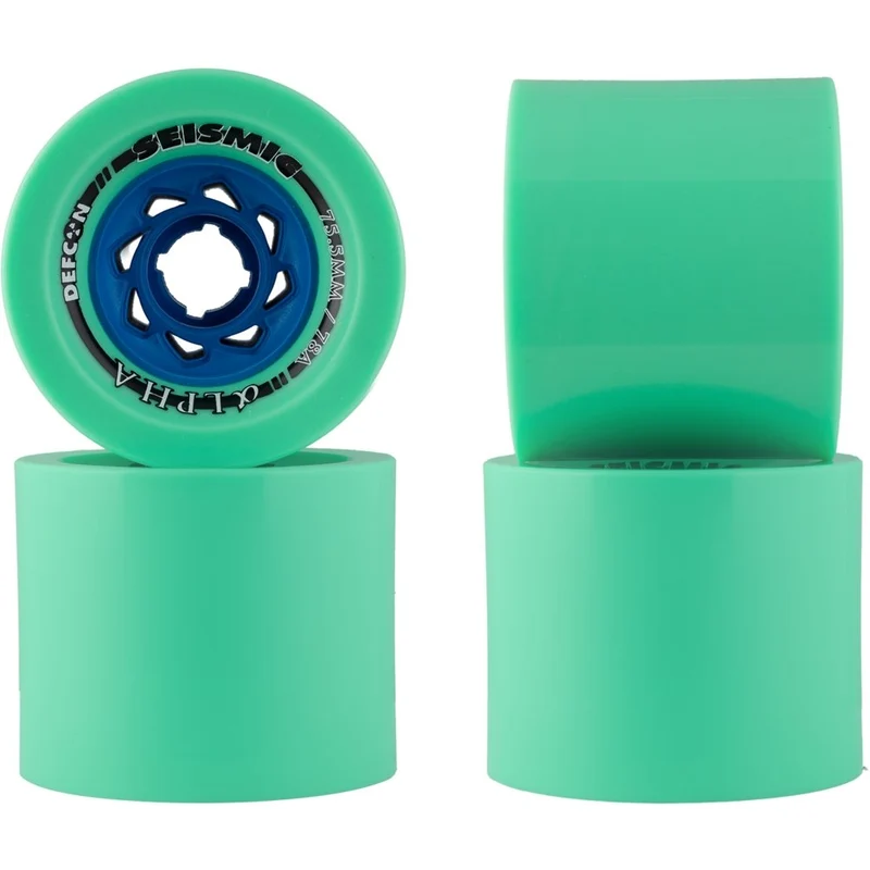 Seismic: 75.5mm 78a Alpha Longboard Skateboard Wheels (Mint)