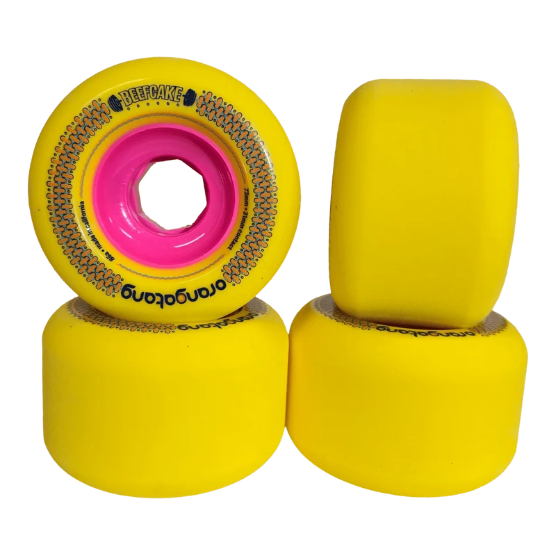 Orangatang: 73mm 86a Beefcake Longboard Skateboard Wheels (Yellow)