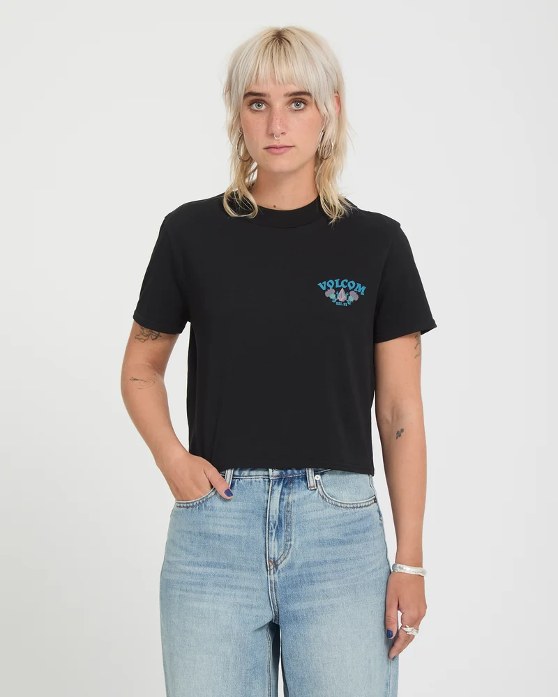 Dial Crop T-Shirt - Black