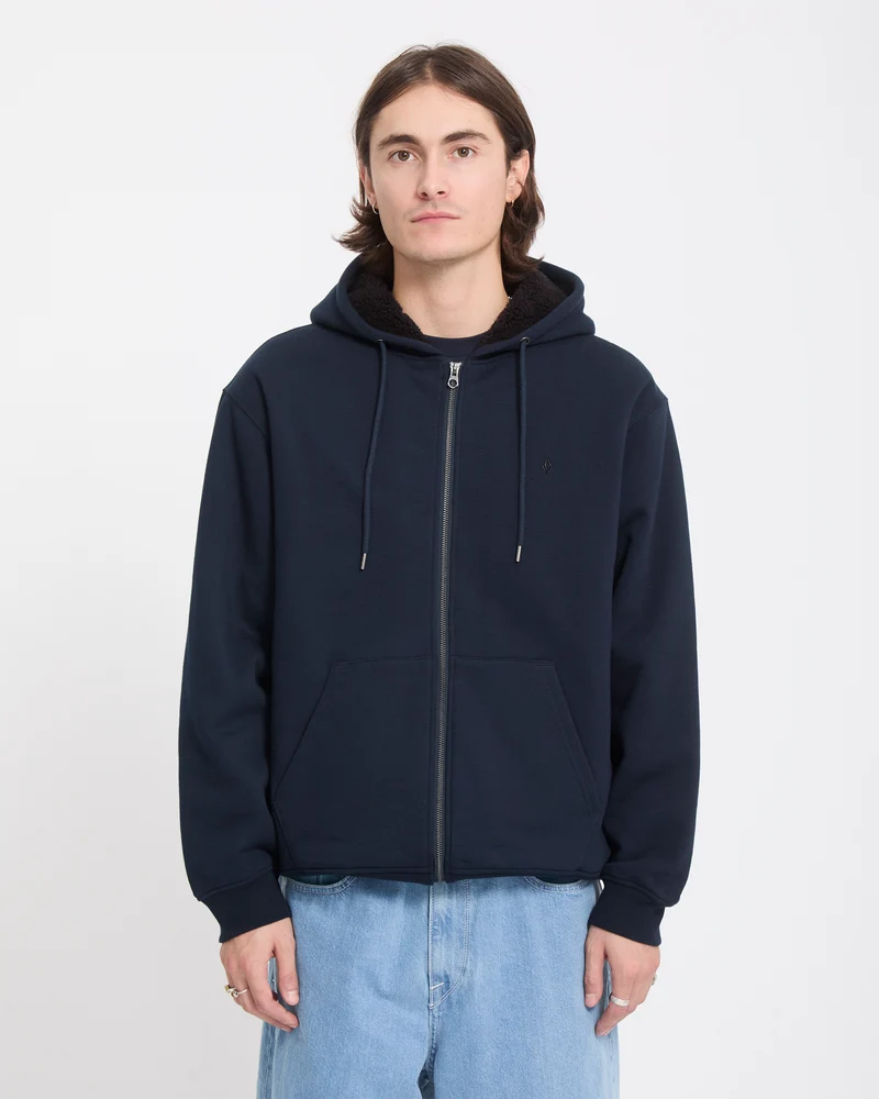 Single Stone Zip Sherpa Hoodie - Marine
