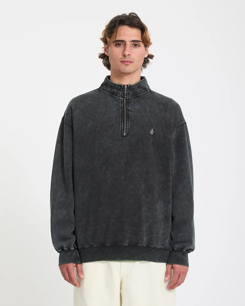 Single Stone Quarter Zip Sweatshirt - Light Acid Black