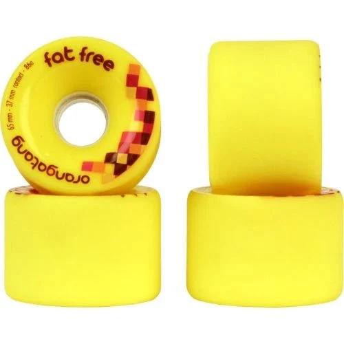 Orangatang: 65mm 86a Fat Free Longboard Skateboard Wheels (Yellow)