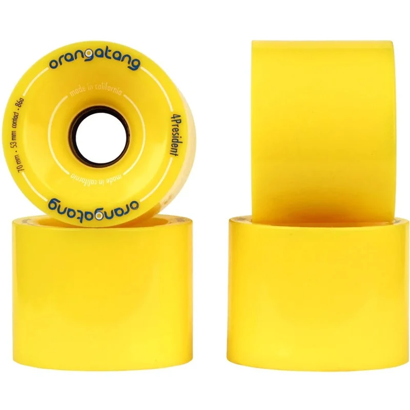 Orangatang: 70mm 86a 4President Longboard Skateboard Wheels (Yellow)