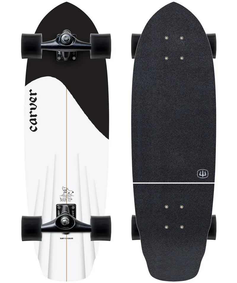 Carver: 32.5" Black Tip CX Surfskate Complete