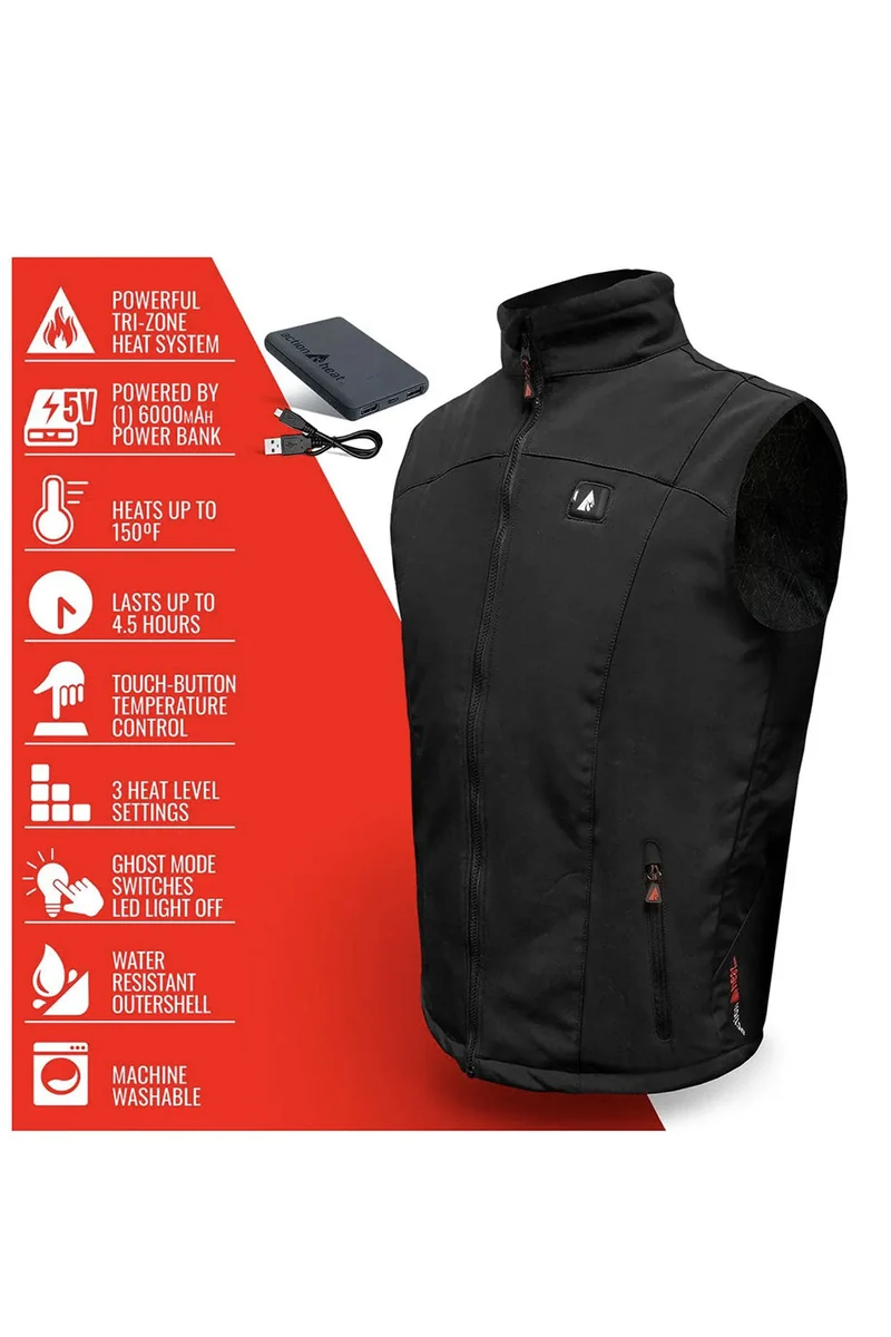 Action Heat 5V Battery Heated Softshell Vest - Men's - 26/27