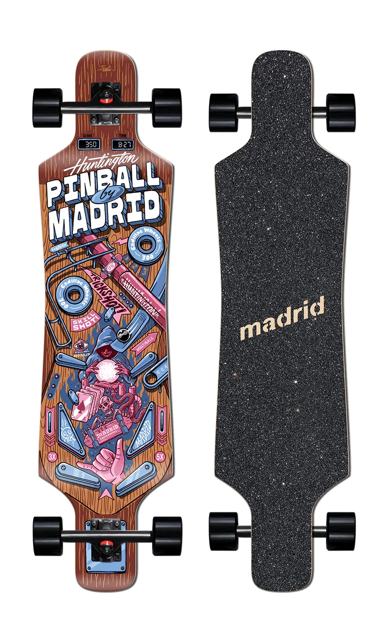 MADRID: SPADE 39" PINBALL WIZARD Complete Longboard Skateboard