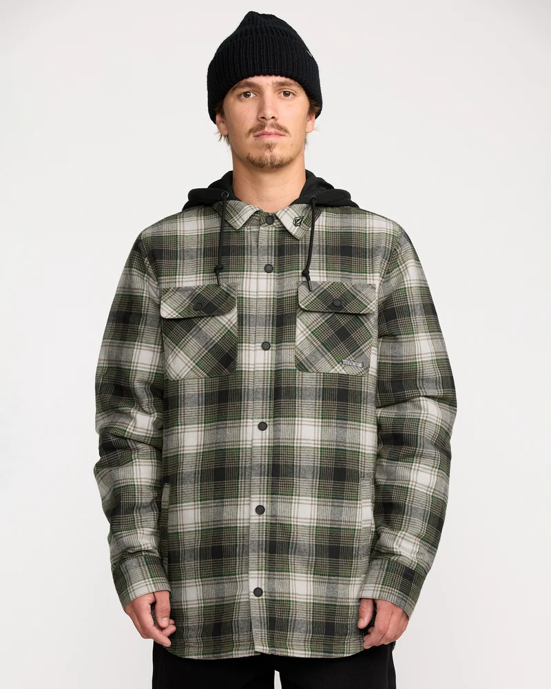 Kenson Insulated Flannel Jacke - Black Green