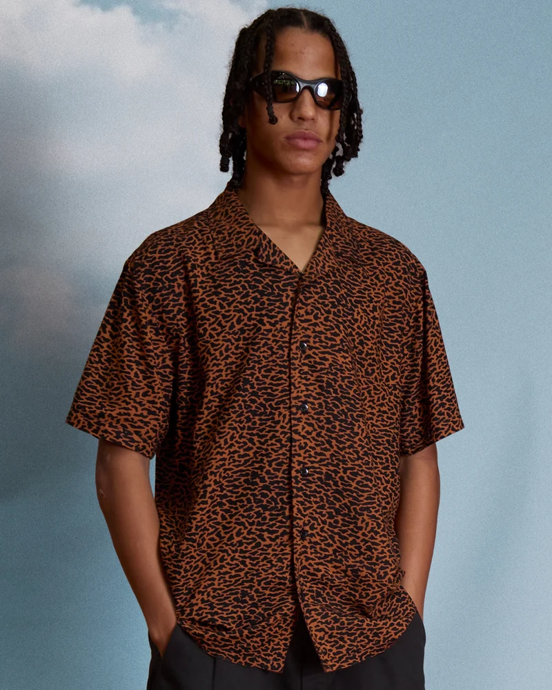 Utopias Print Hemd - Brown Horn