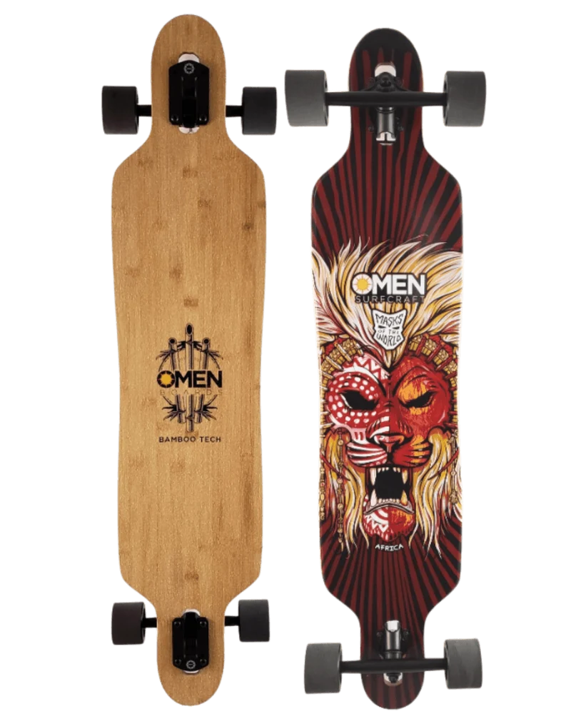 Omen: 42" Africa Mask Longboard Skateboard Complete