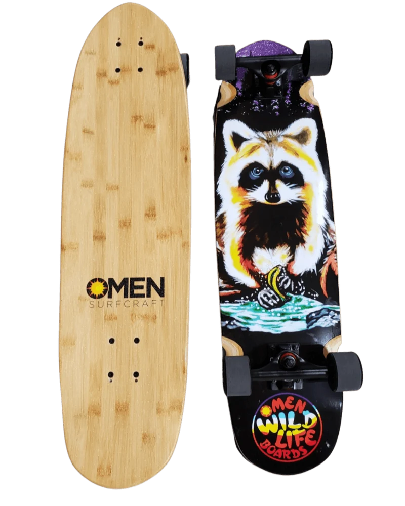 Omen: 33" Tico Racoon Longboard Skateboard Complete