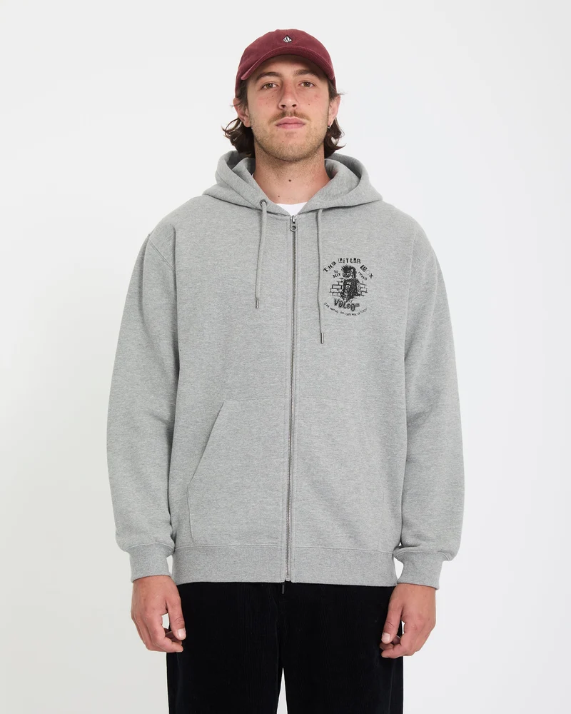 Catastrophy Zip Hoodie - Heather Grey