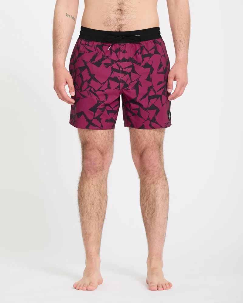 Lido Print Trunk 16" Boardshorts - Sangria