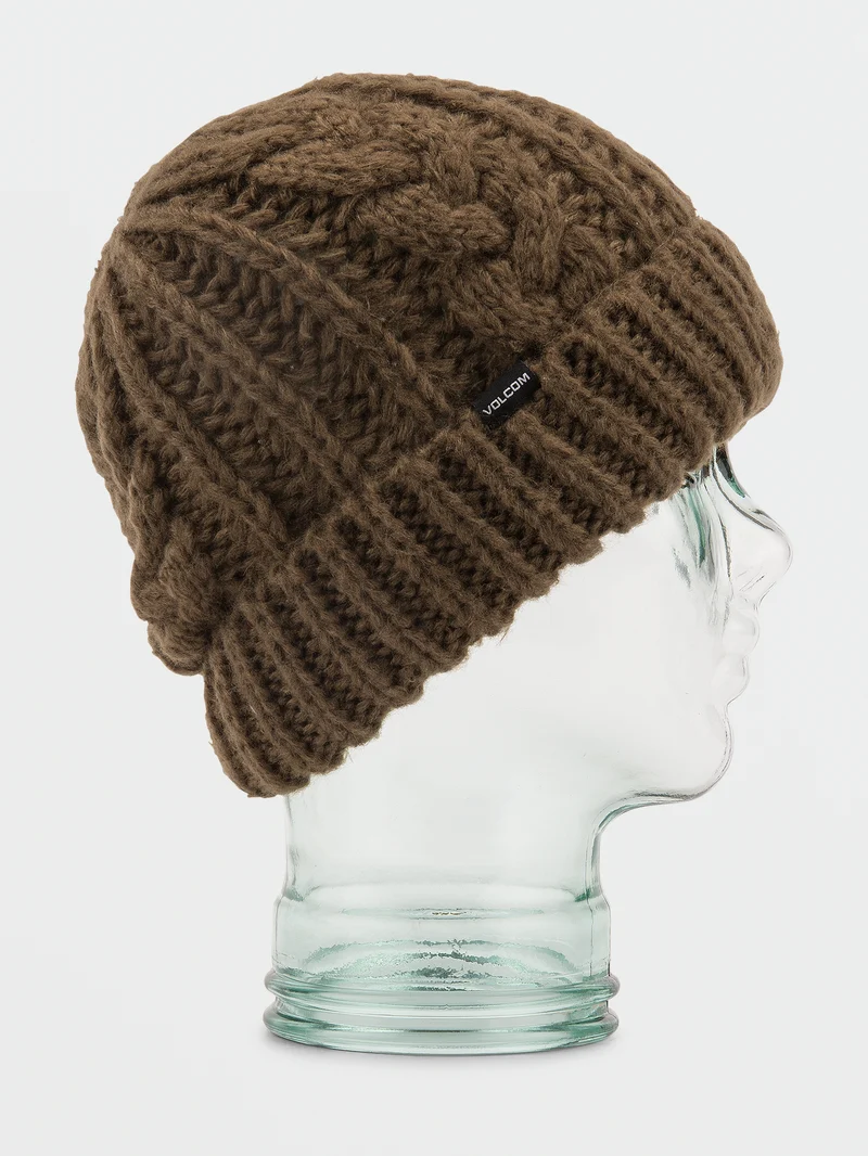 Cable Hand Knit Beanie - Dark Teak