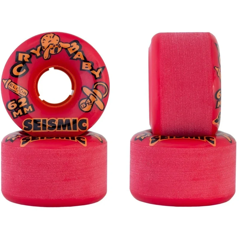Seismic: 62mm 84a Cry Baby Elixir Longboard Wheels (Red)