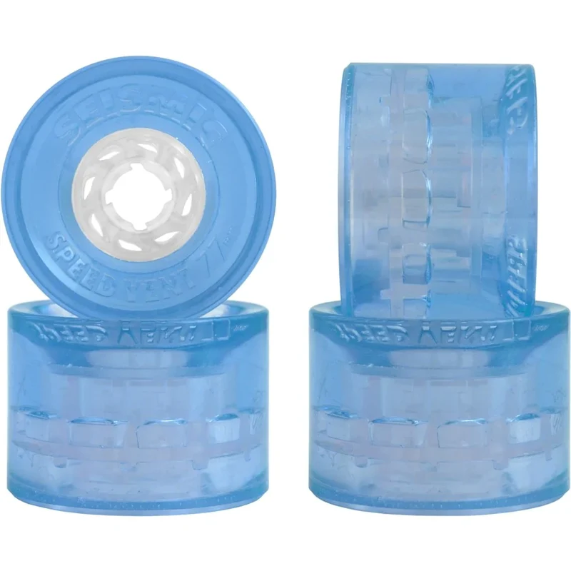Seismic: 77mm 77a Speedvent Longboard Wheels (Clear Blue)