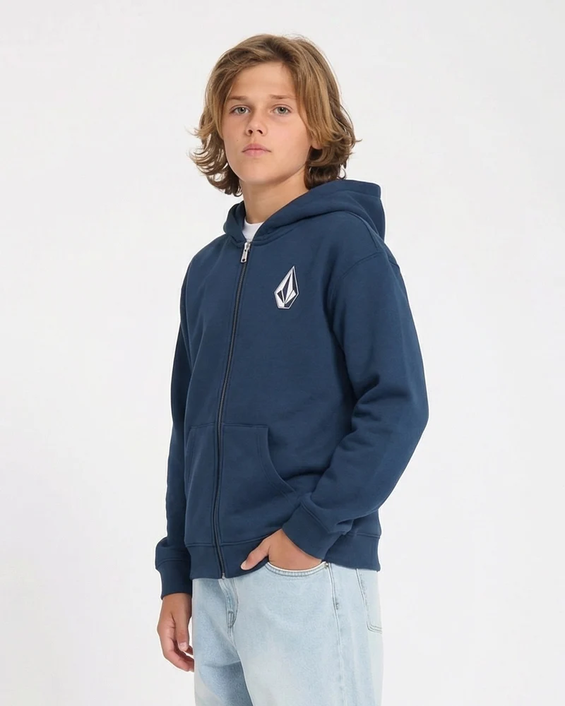 Iconic Stone Gid Zip Hoodie - Dust Bowl Indigo - (KINDER)