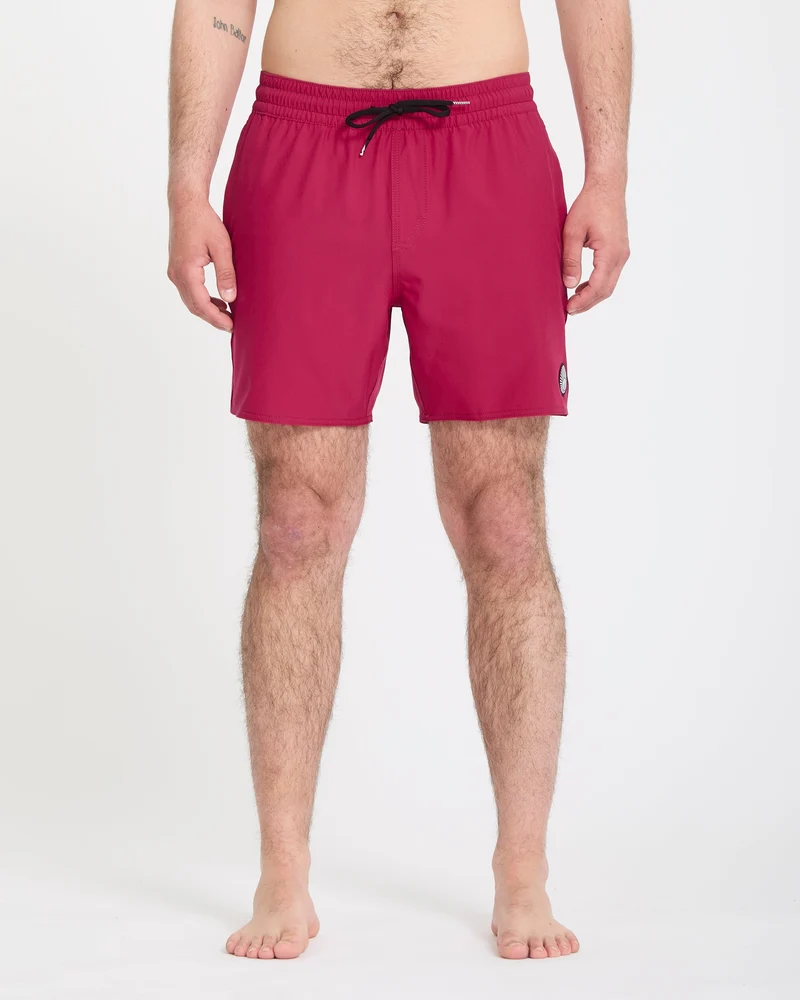 Lido Solid Trunk 16" Boardshorts - Sangria