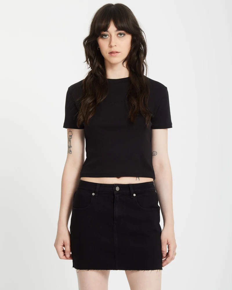 Volcomstone Tight Crop-Top - Black