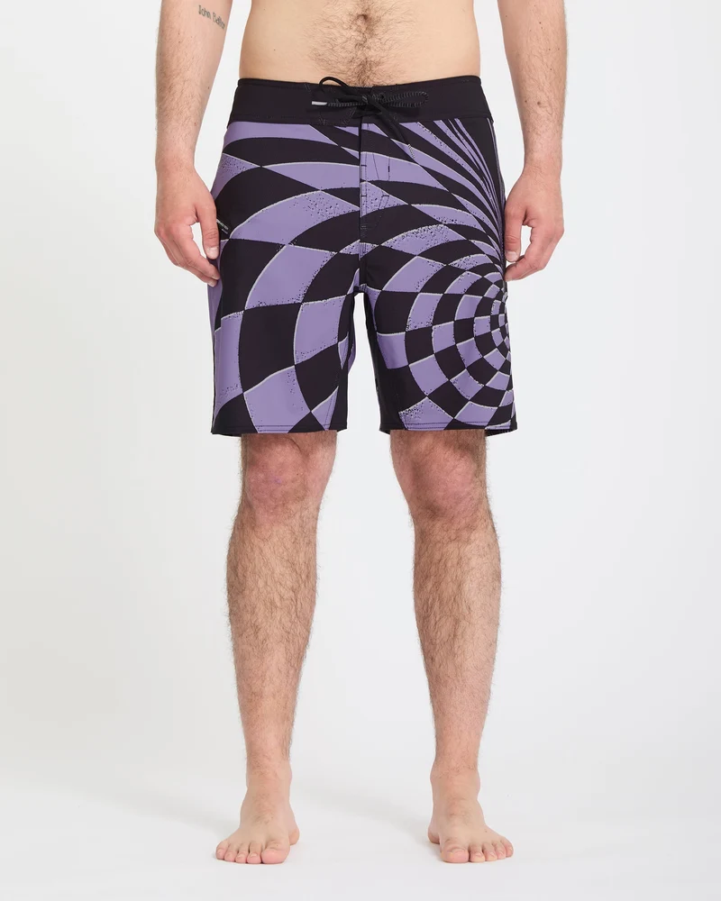Spiral Stn Mod 19" Boardshorts - Violet