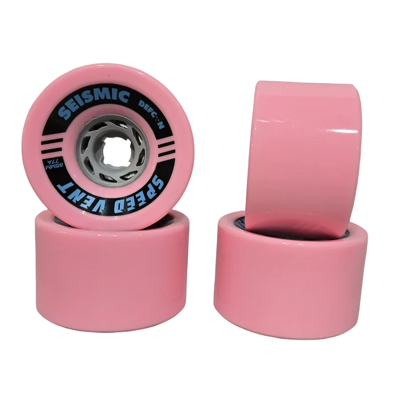 Seismic: 85mm 77a Speed Vent Defcon Longboard Wheel (Bubblegum)