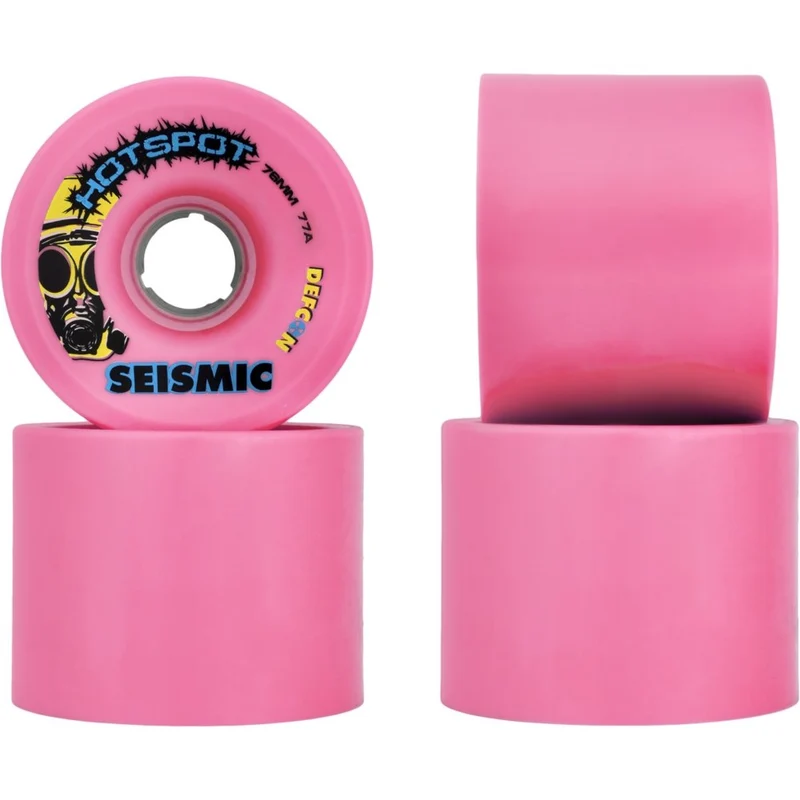 Seismic: 76mm 77a Hotspots Longboard Skateboard Wheel (BubbleGum)