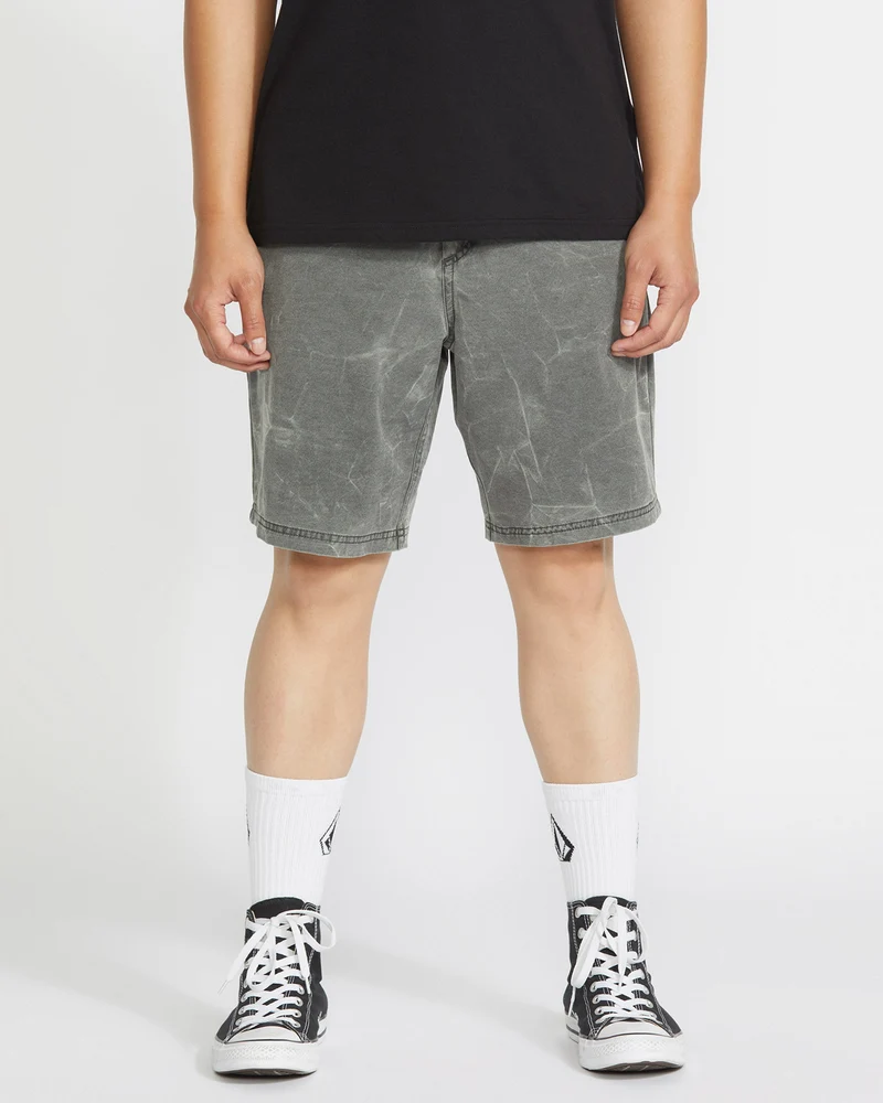 Stone Faded 19" Hybrid Shorts - STEALTH