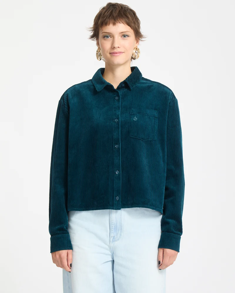 Weellow Cord-Hemd - Emerald Green