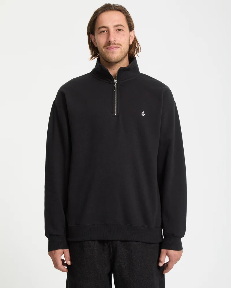 Single Stone Zip-Sweatshirt Mit - Black