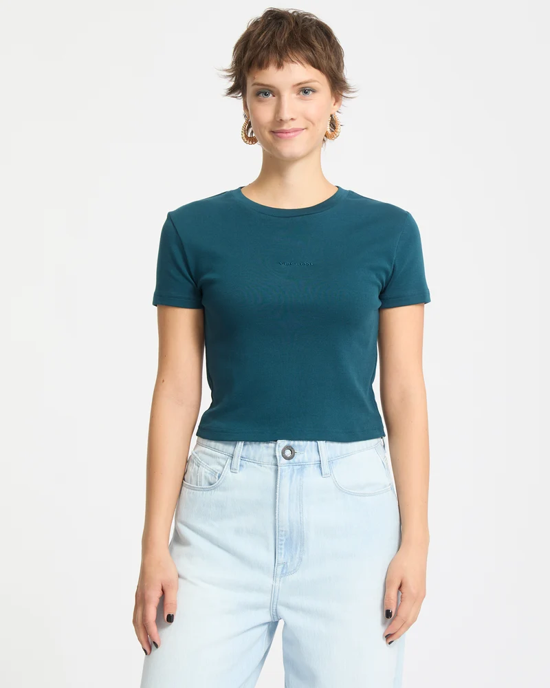 Volcomstone Tight Crop-T-Shirt - Emerald Green