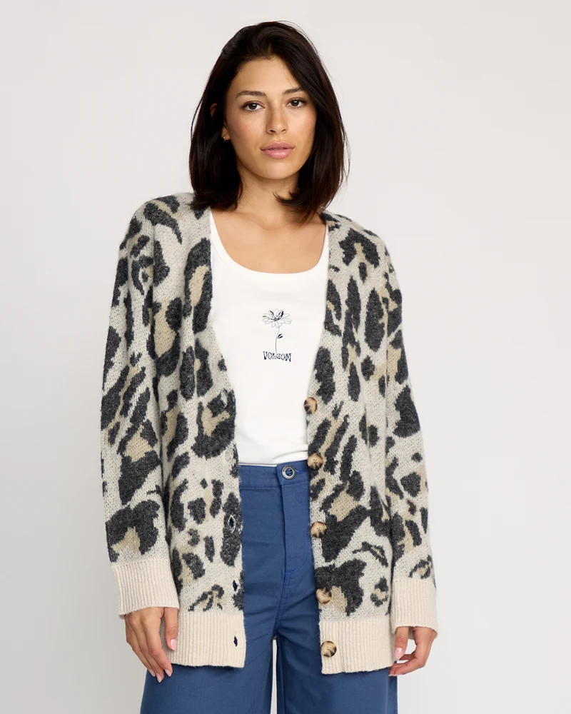 Wylding Out Cardigan - Animal Print