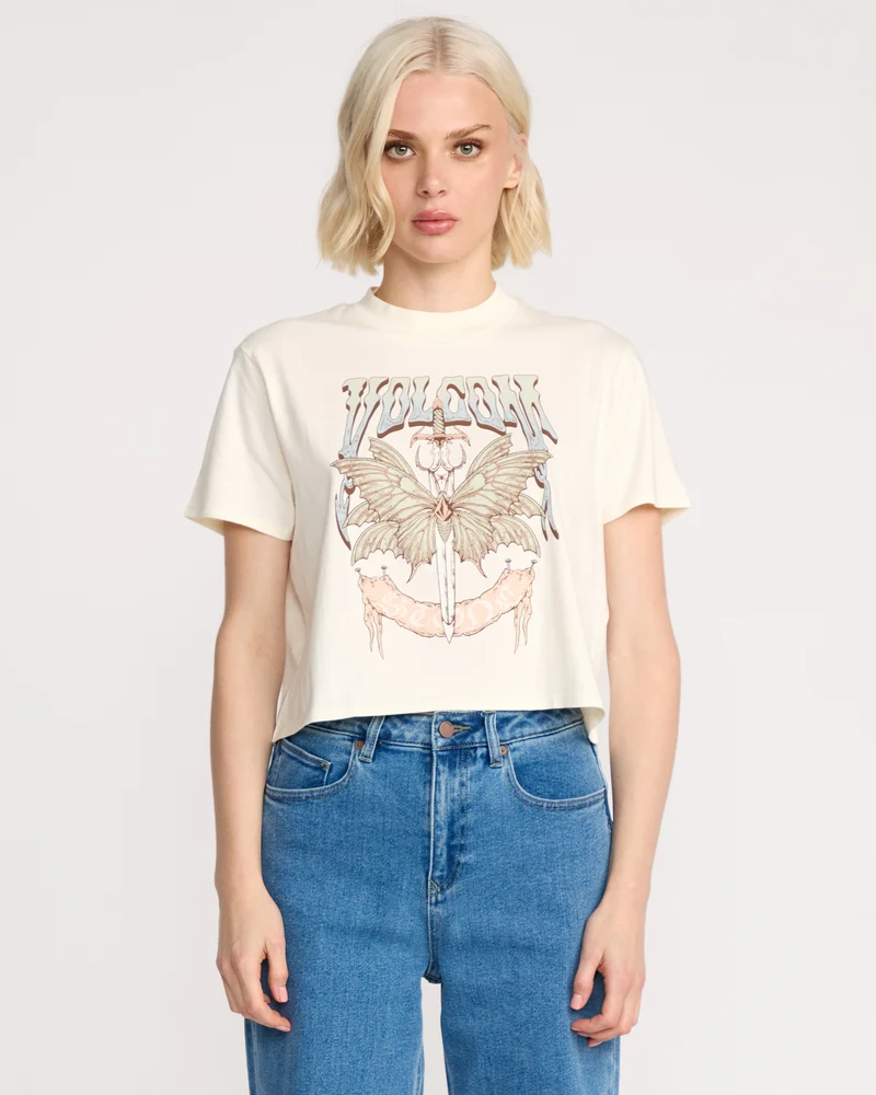 Dial Crop T-Shirt - Bone