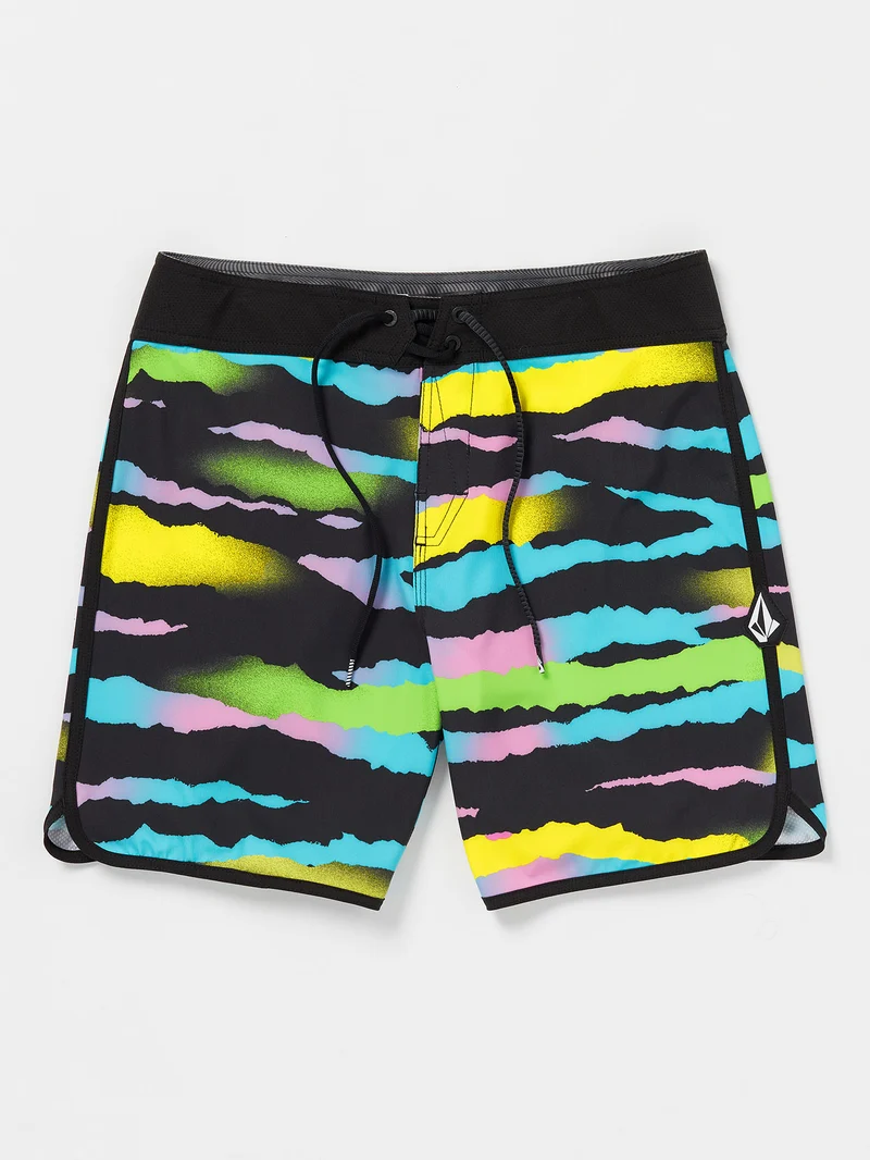 Zebra Shield Scallop Mod 18" Boardshort - Black