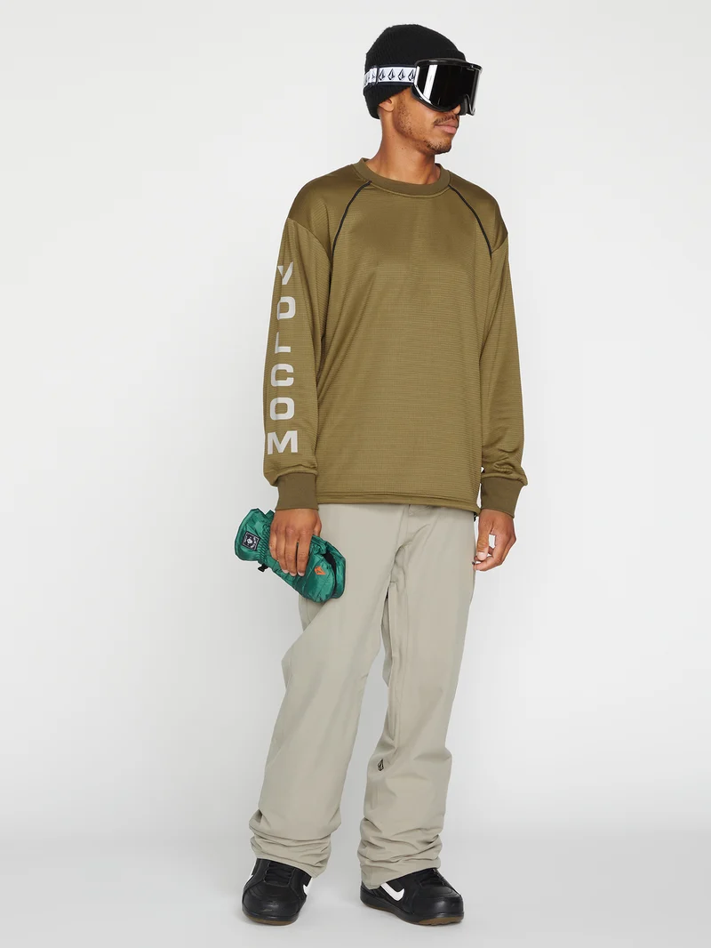 Waffle Backed Fleece Sweatshirt - Dark Teak