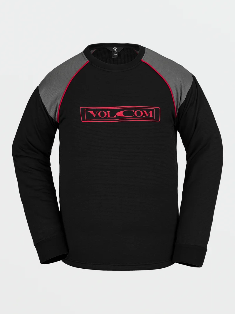 Waffle Backed Fleece Sweatshirt - Black
