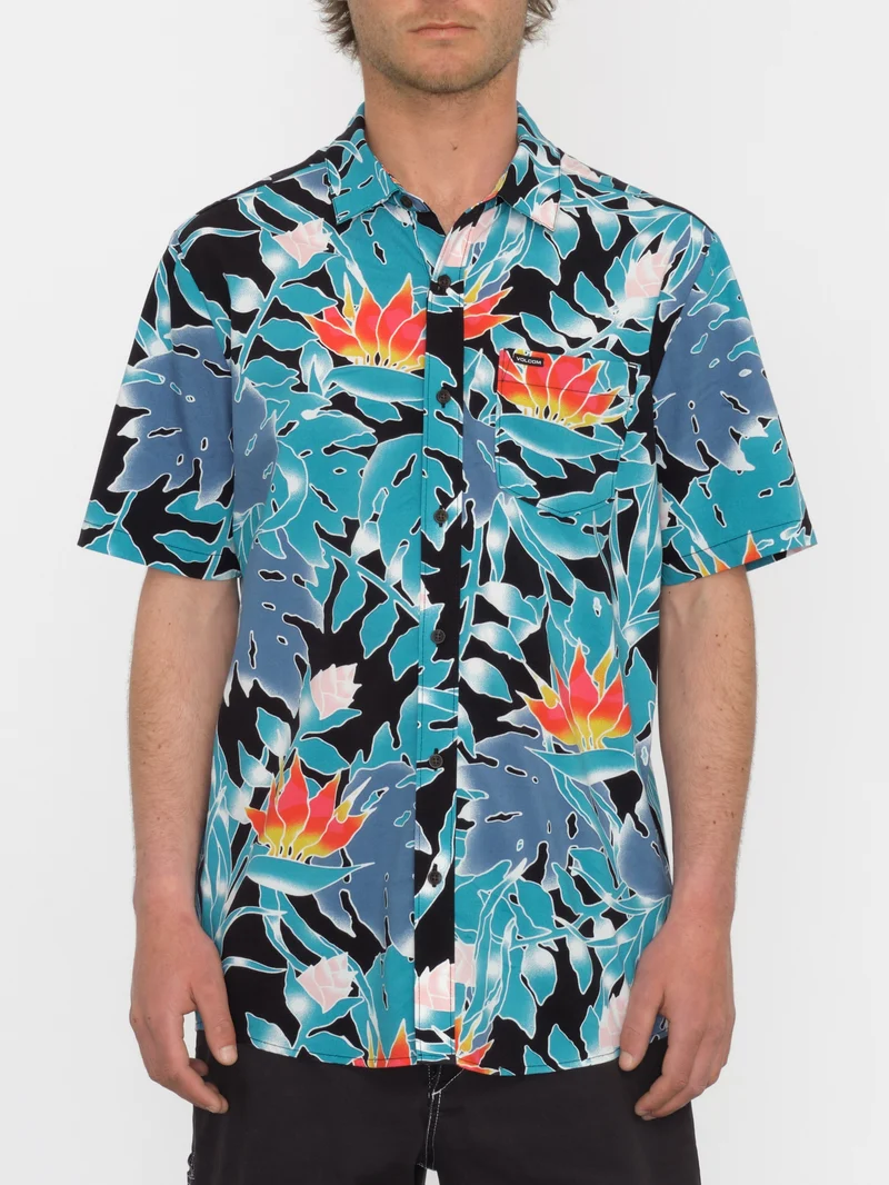 Leaf Pit Floral Hemd - BLACK