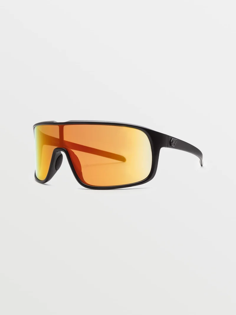 Macho Matte Black Sonnenbrille (Gray Red Lens) - GRAY RED CHROME
