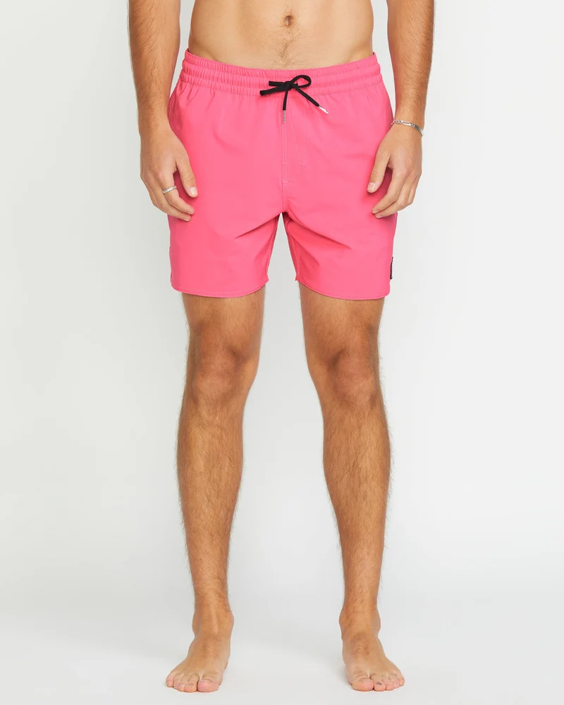 Lido Solid Trunk 16" Boardshorts - NEON PINK