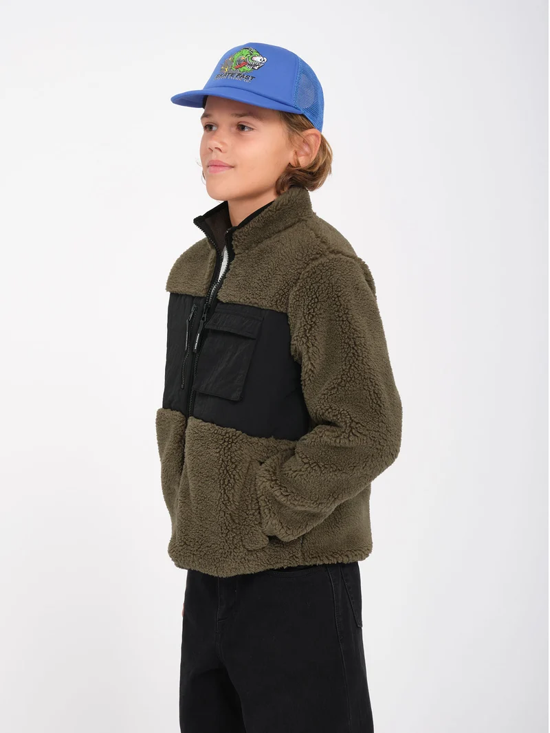 Storm Stone Zip Sherpa Sweatshirt - Wintermoss - (KINDER)