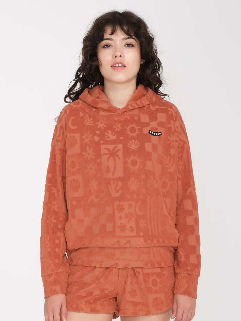 Sunny Wild Terry Cloth Kapuzenpullover - ROSEWOOD