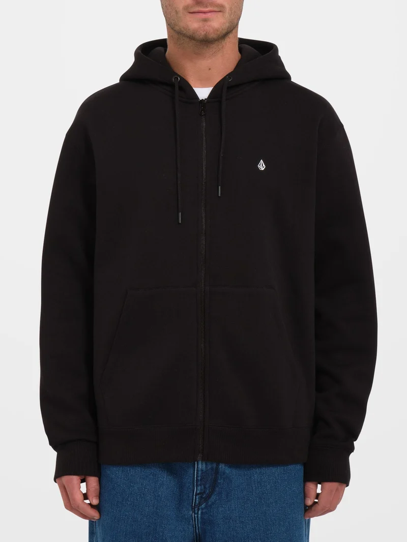 Single Stone Zip Kapuzenpullover - BLACK