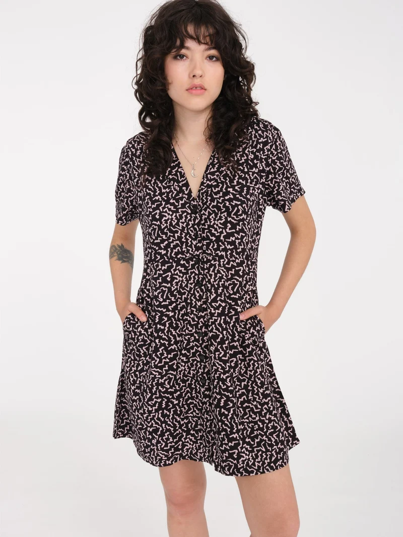 Stormy Tropix Kleid - BLACK