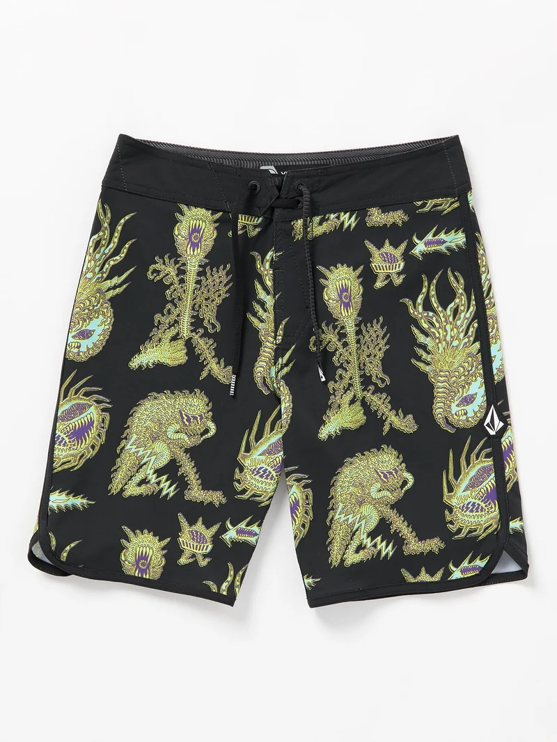 Tetsunori Mod Scallop Boardshort - BLACK - (KINDER)
