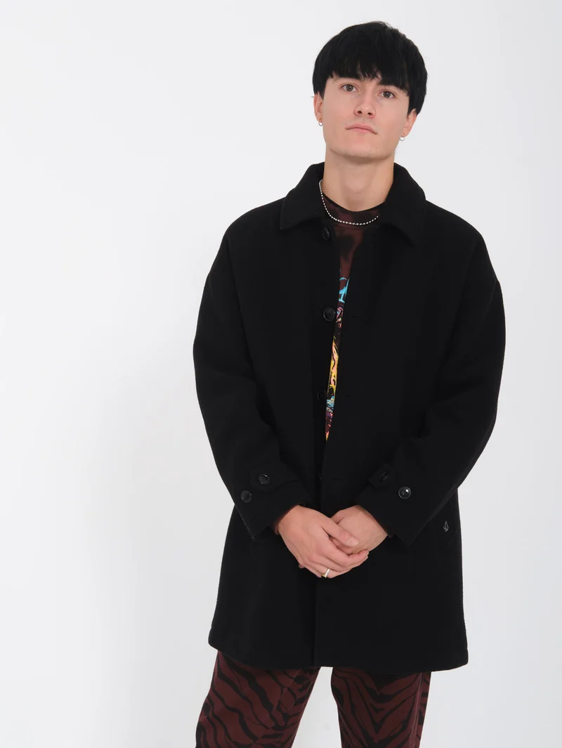 Floyder Peacoat Mantel - BLACK