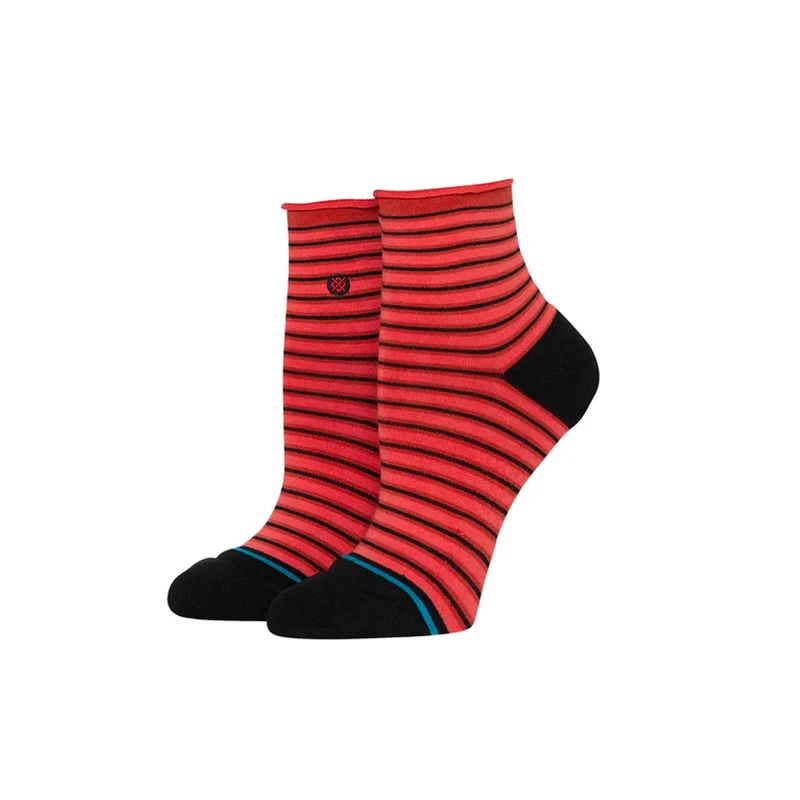 W Red Fade Qtr Sock