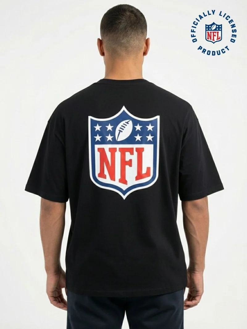 NFL Heavyweight Oversize Shield T-Shirt - Black