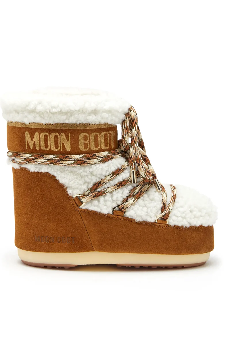 Moon Boot Damen Stiefel Icon Low Shearling Whisky/Off White